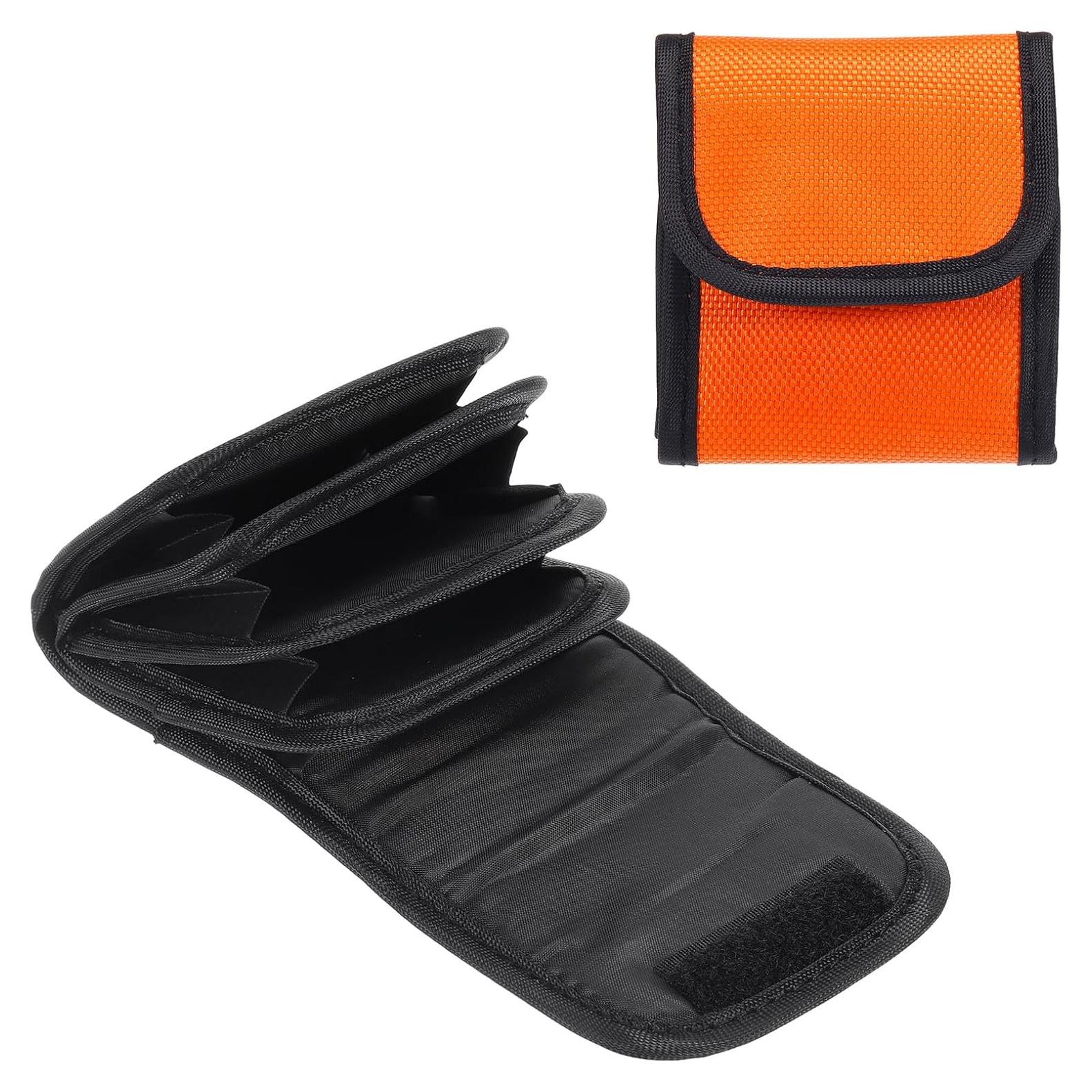 Funda de Filtro de Lente PATIKIL 4 Bolsillos 58mm Naranja