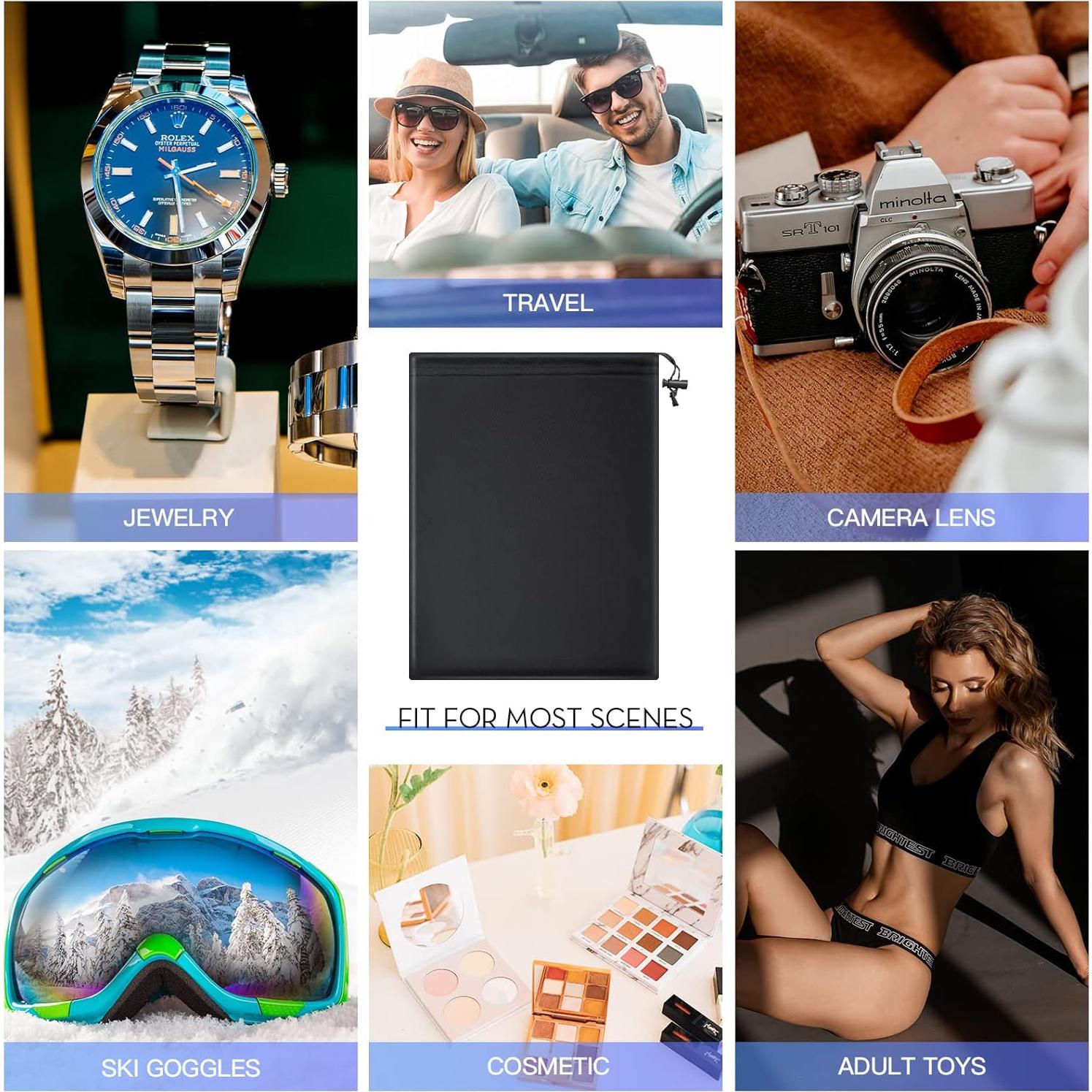 Bolsa de Almacenamiento de Juguetes Flutesan 6 Piezas Microfibra Negra