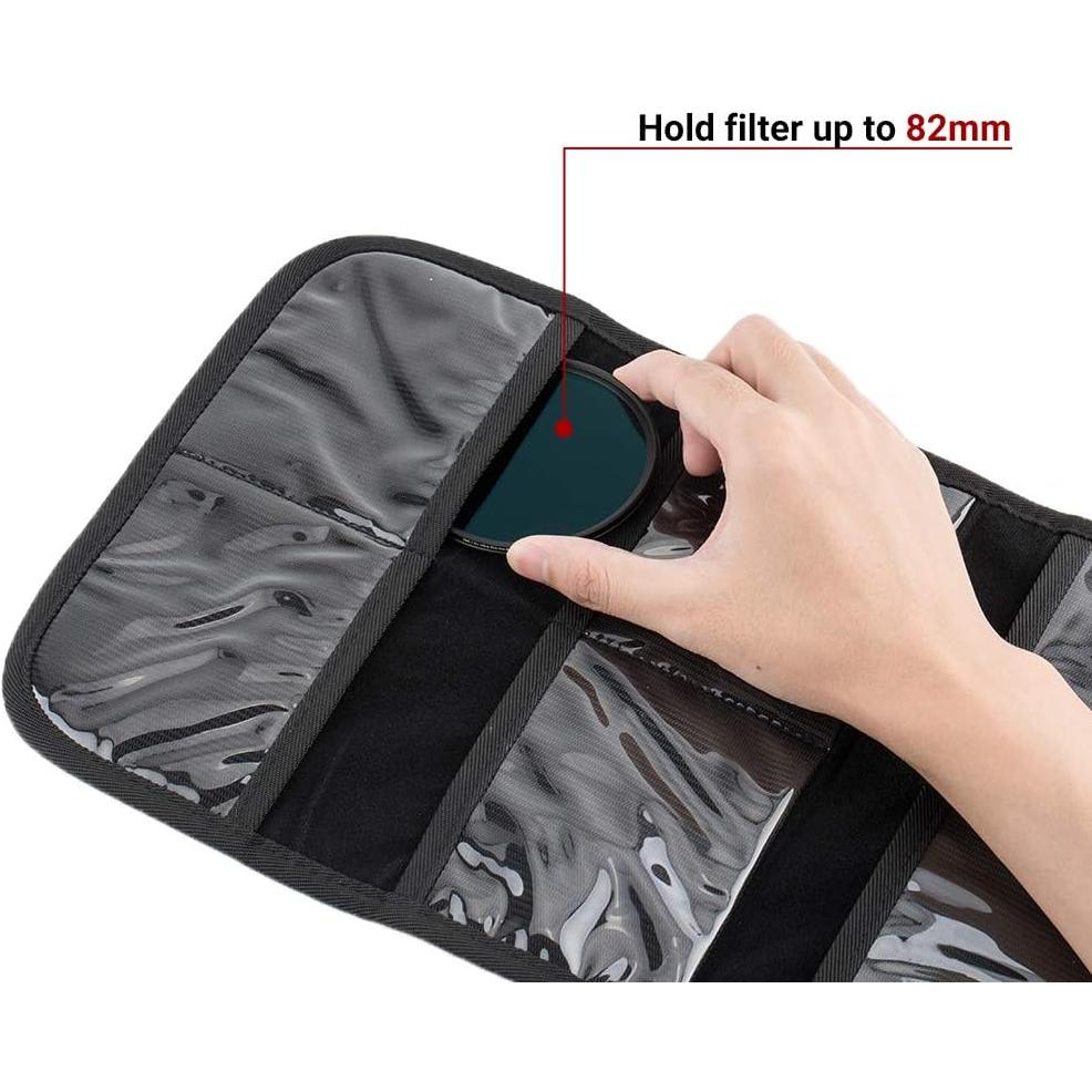 Funda de Filtro de Lente JJC 8 Bolsillos hasta 82mm Plegable