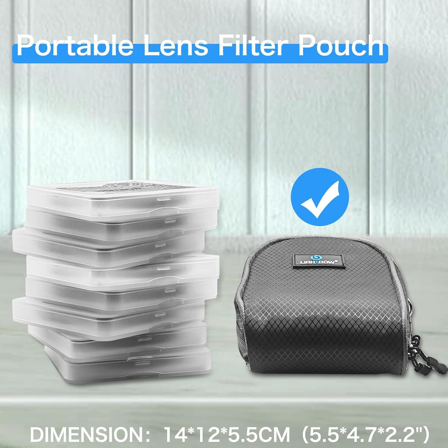 Bolsa de Filtro Lightdow para Lentes 37mm-95mm Resistente al Agua