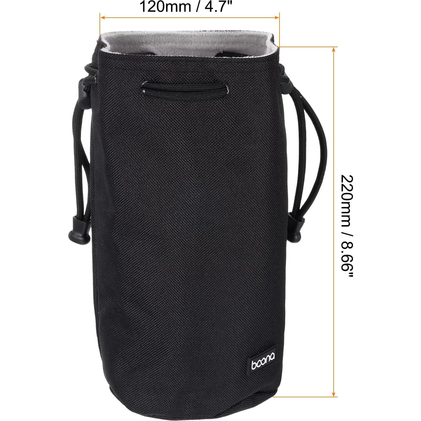 Funda de lente suave PATIKIL con cordón negra 22x12 cm