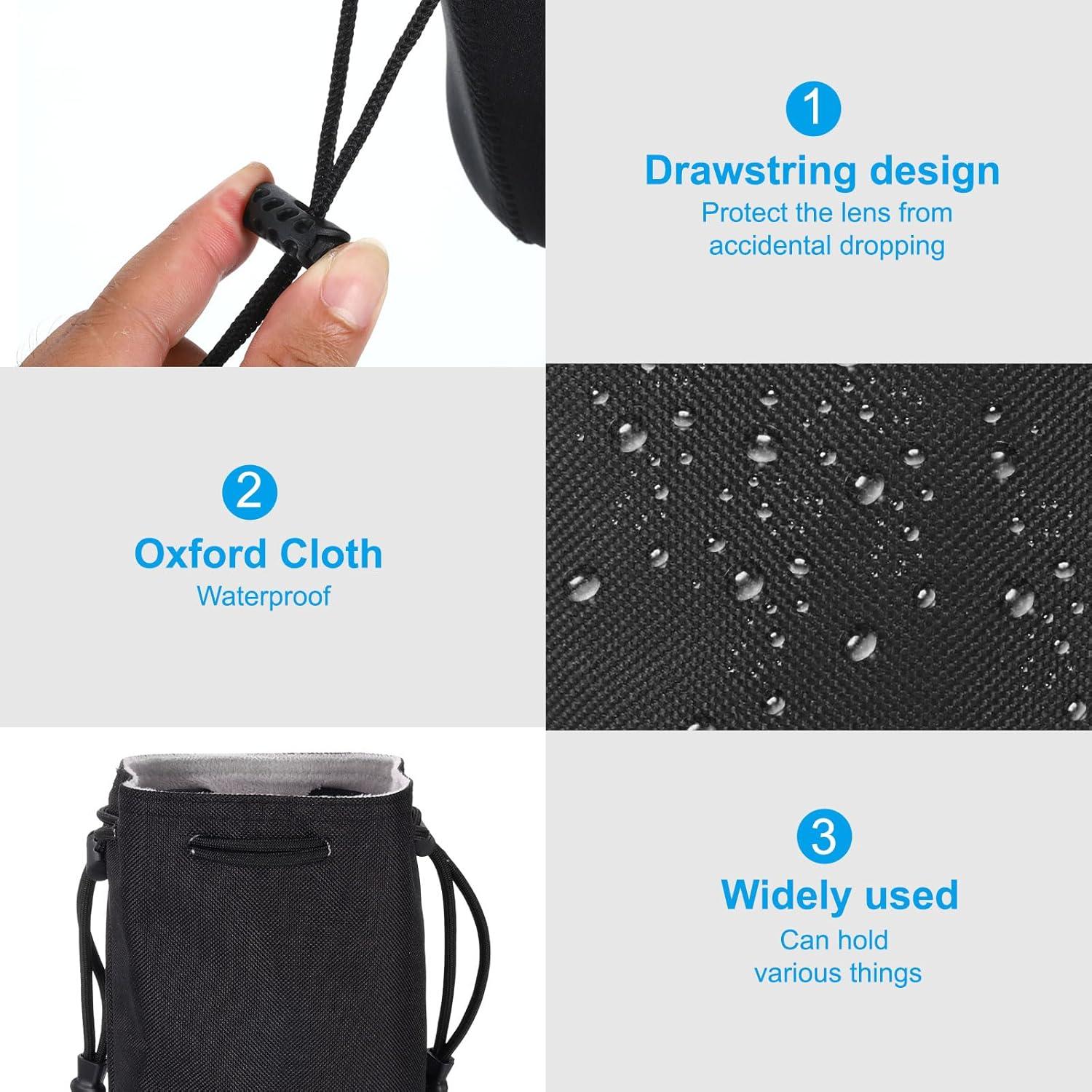 Funda de lente suave PATIKIL con cordón negra 22x12 cm