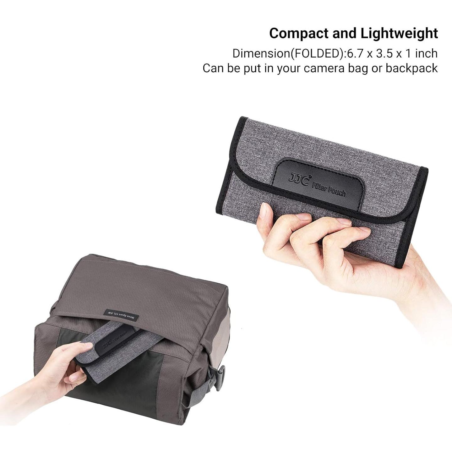 Funda de Filtro Plegable JJC 4 Bolsillos hasta 58mm con Paño