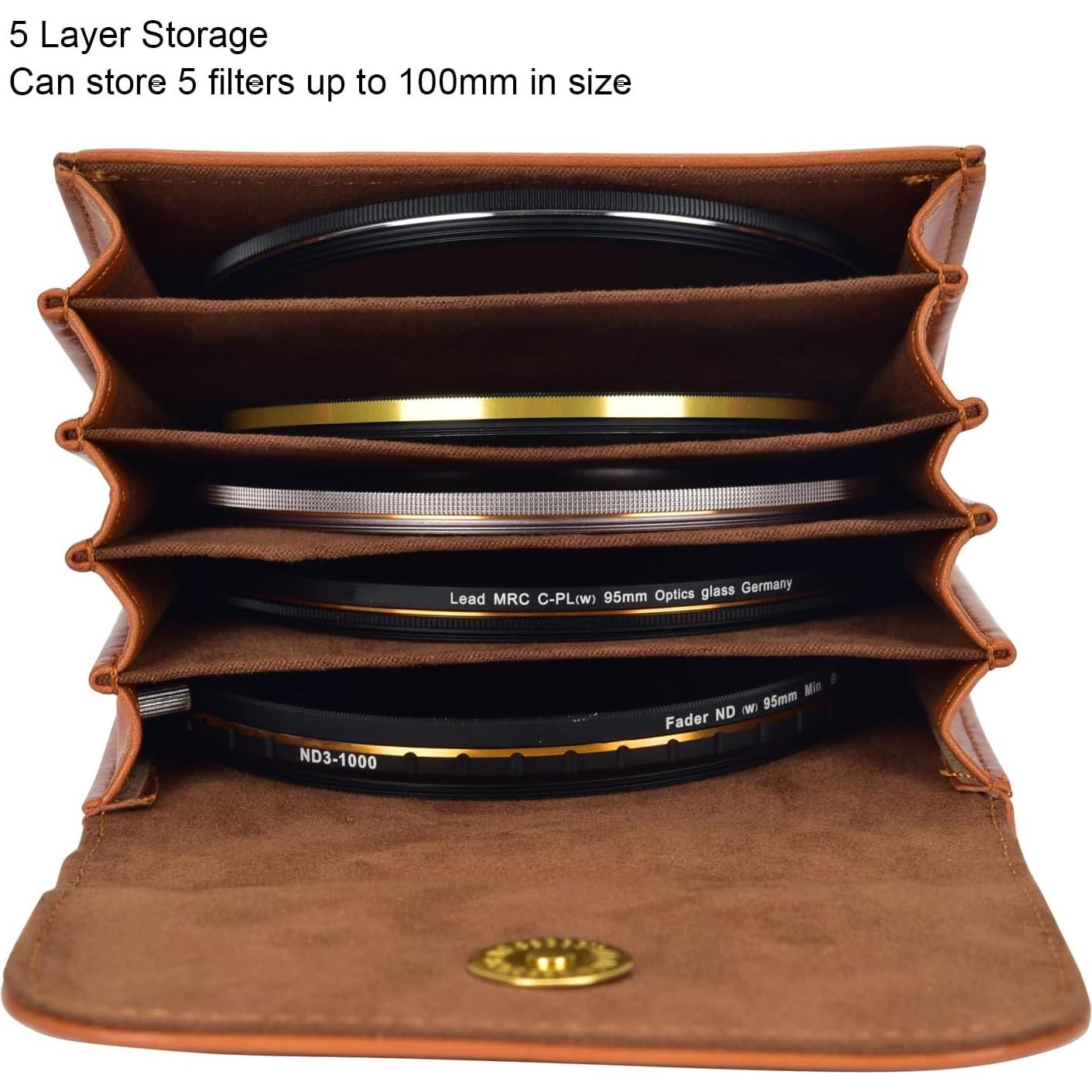 Funda de Filtro de Lente Gugxiom para 5 Filtros hasta 100mm