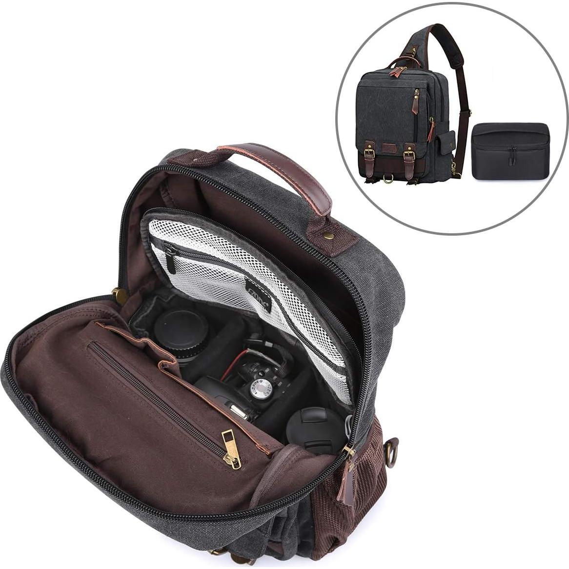 Bolsa de Cámara Plegable Acolchada S-ZONE para DSLR Negro