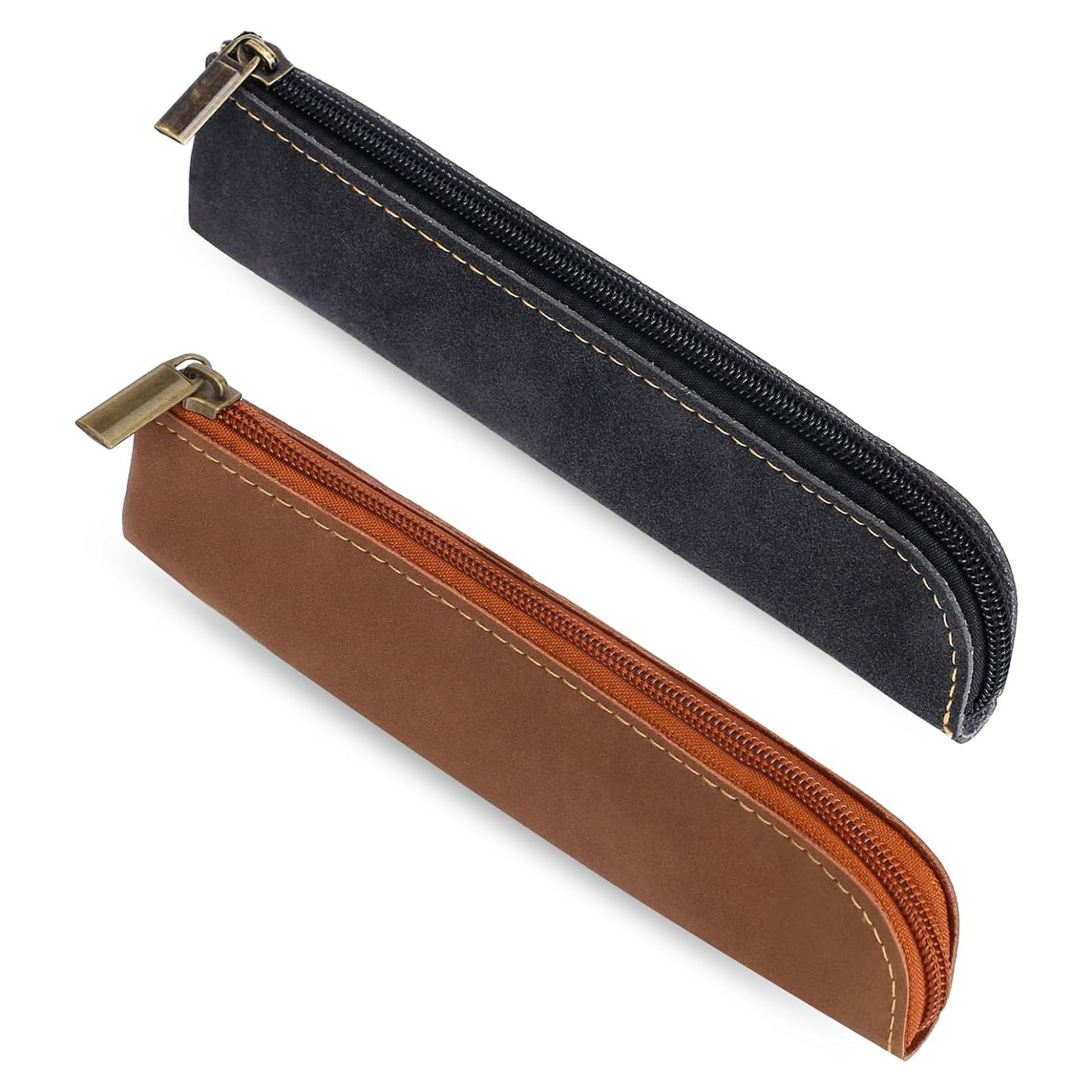 Estuche de Almacenamiento Mozeat de Cuero PU 2 PCS Negro Marrón