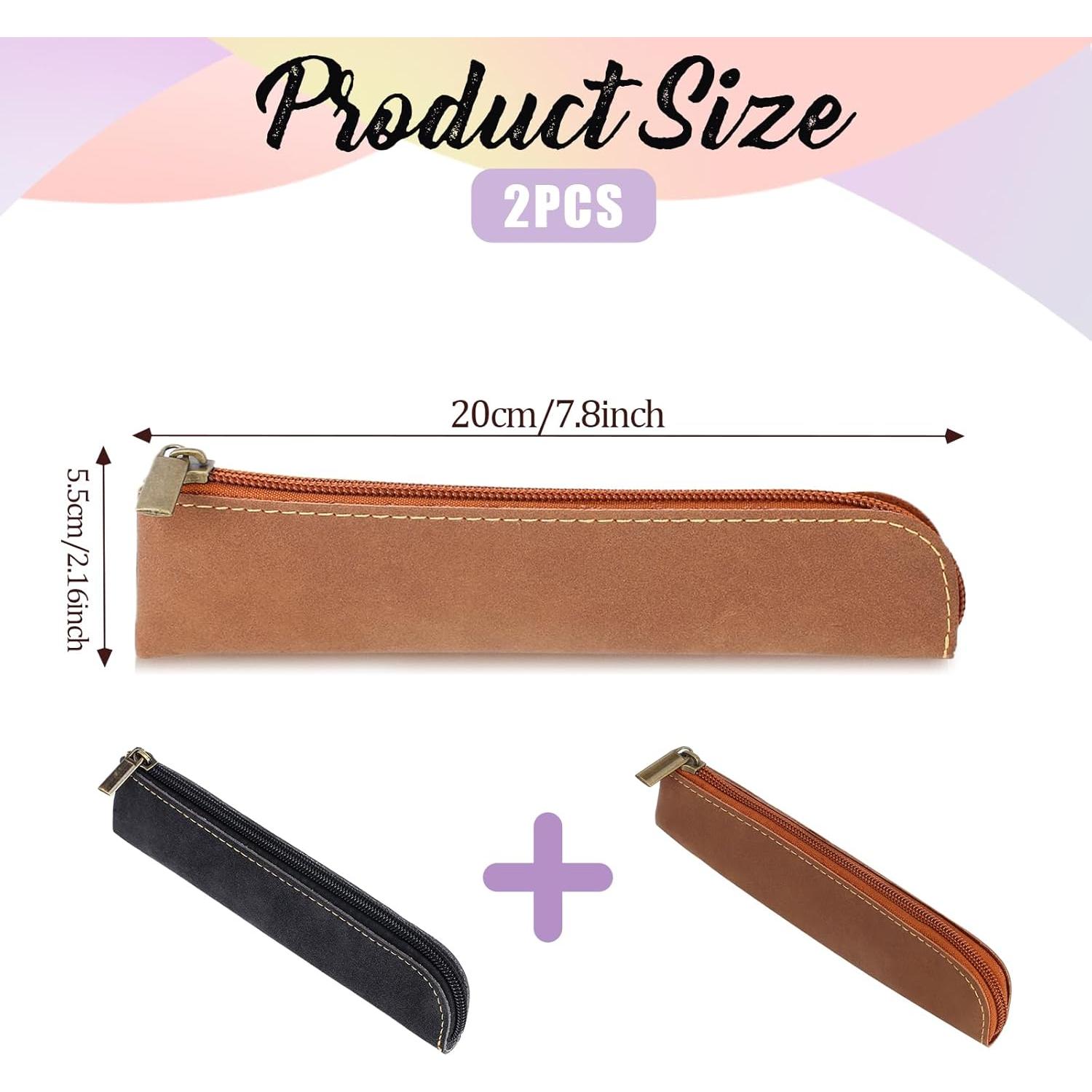 Estuche de Almacenamiento Mozeat de Cuero PU 2 PCS Negro Marrón