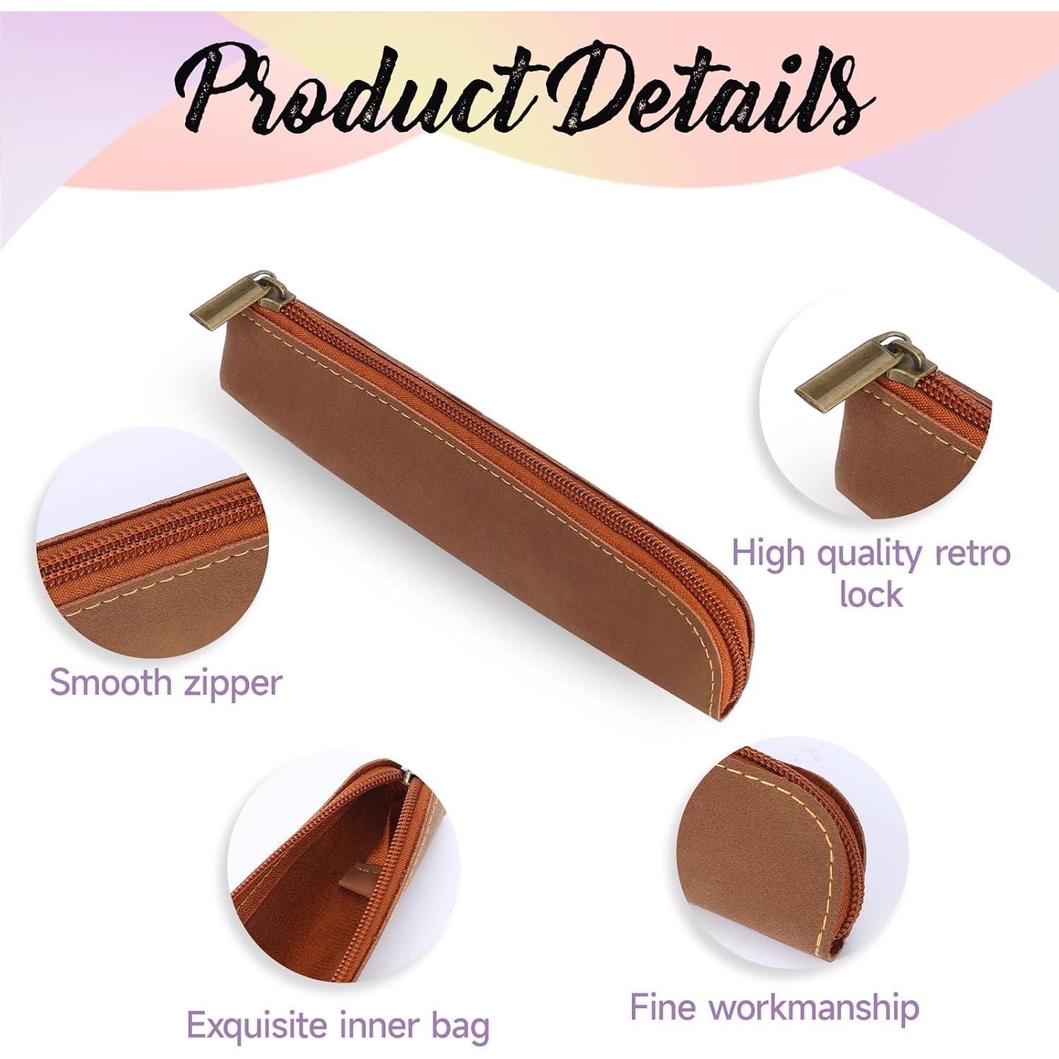 Estuche de Almacenamiento Mozeat de Cuero PU 2 PCS Negro Marrón