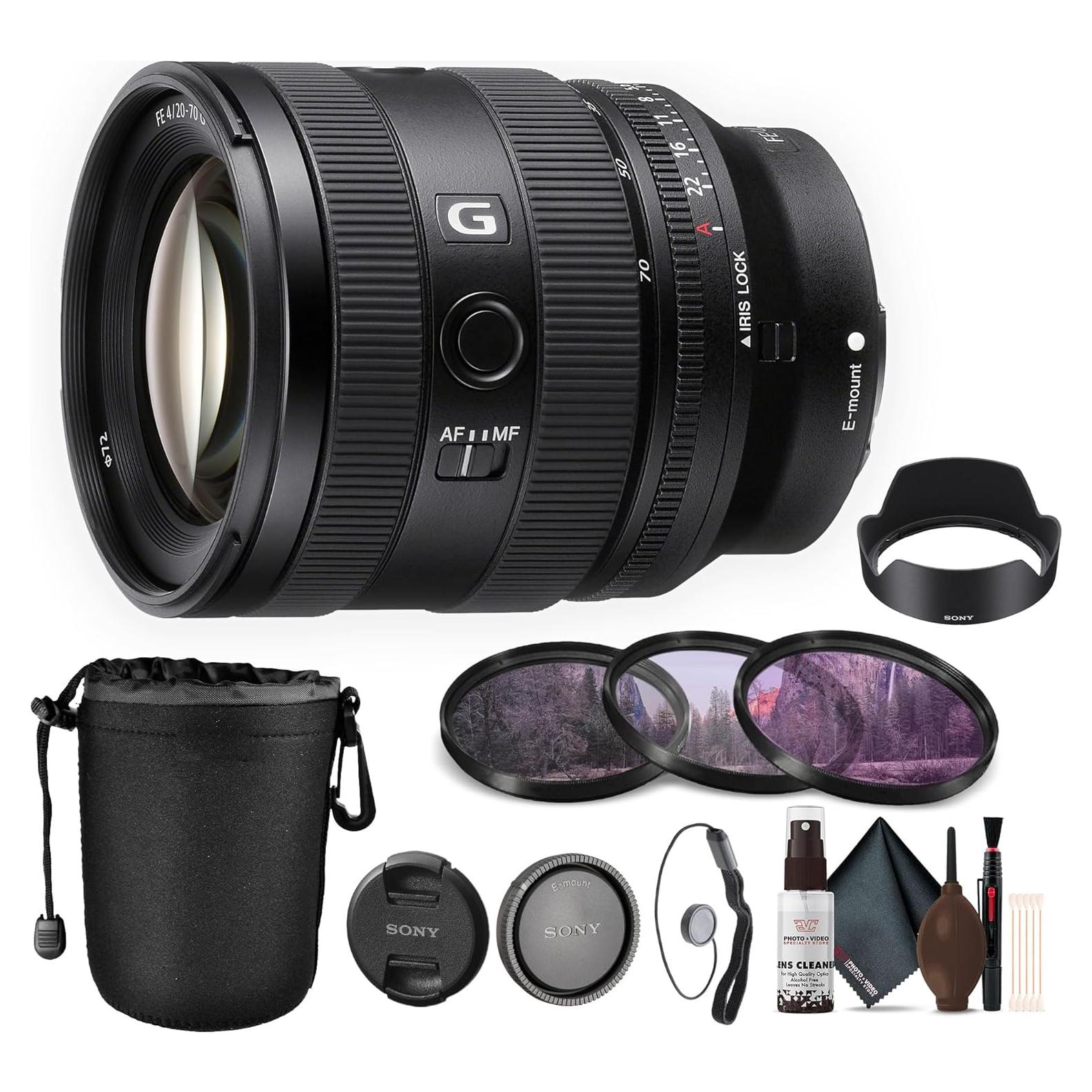 Lente Sony FE 20-70mm f/4 G + Kit de Filtros 72mm + Funda
