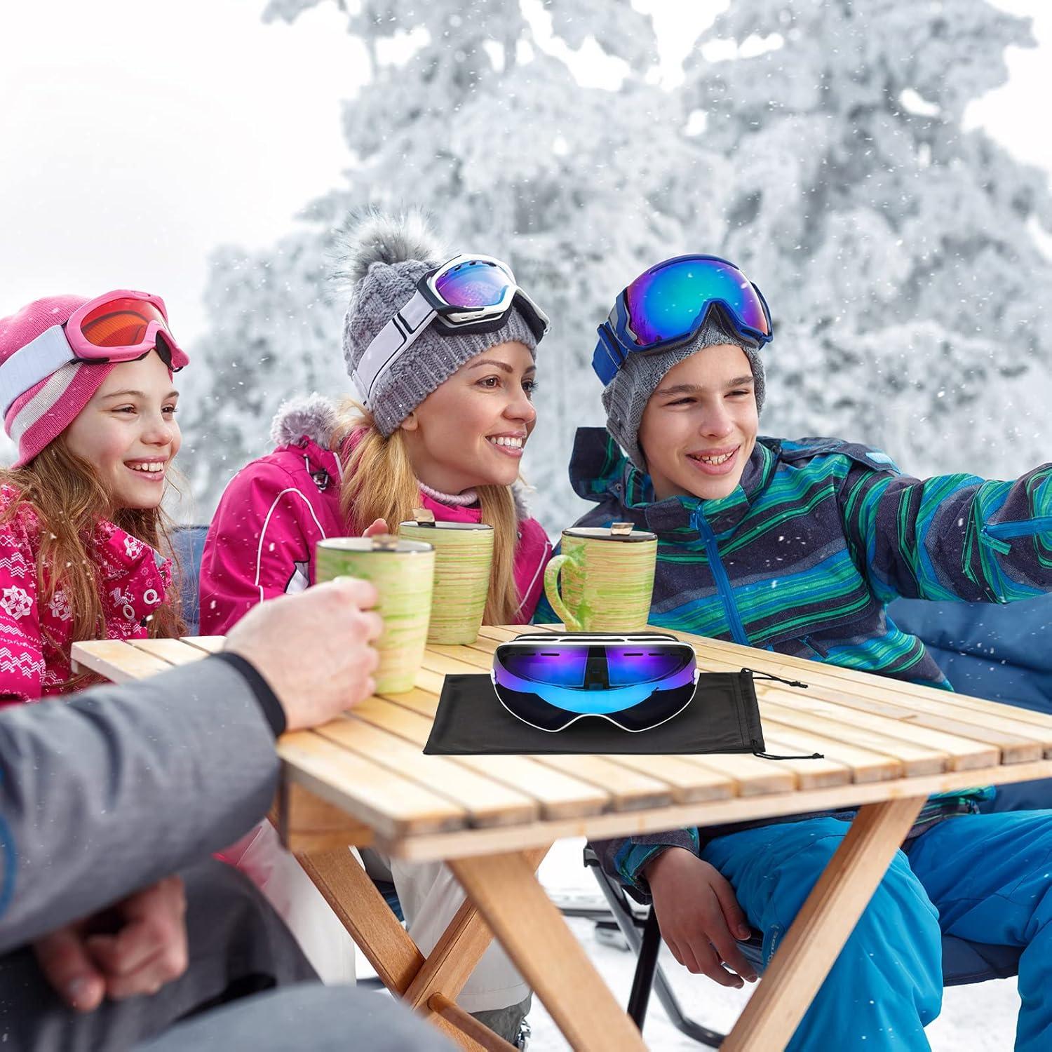 Konohan 3 Bolsas de Gafas de Esquí Microfibra Negro 27x18cm