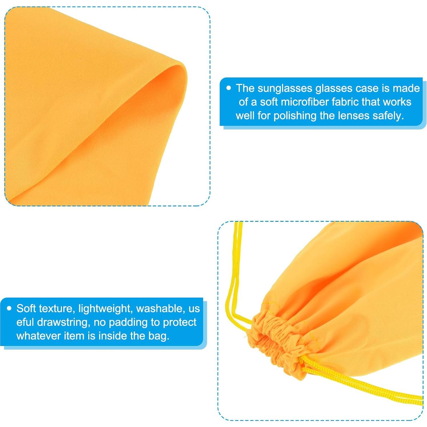 Bolsa de Gafas de Esquí PATIKIL Microfibra Amarillo 18x27cm