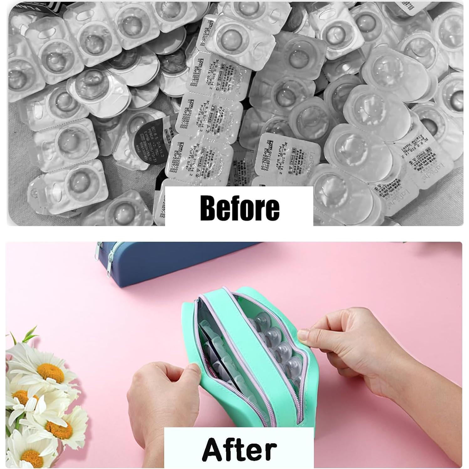 Organizador de Lentes de Contacto AITIME Gris - Kit de Viaje