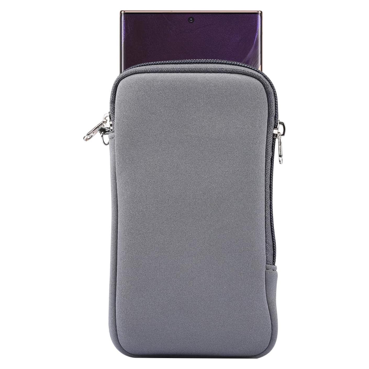Funda de neopreno para teléfono YHENCY Extra Grande Gris