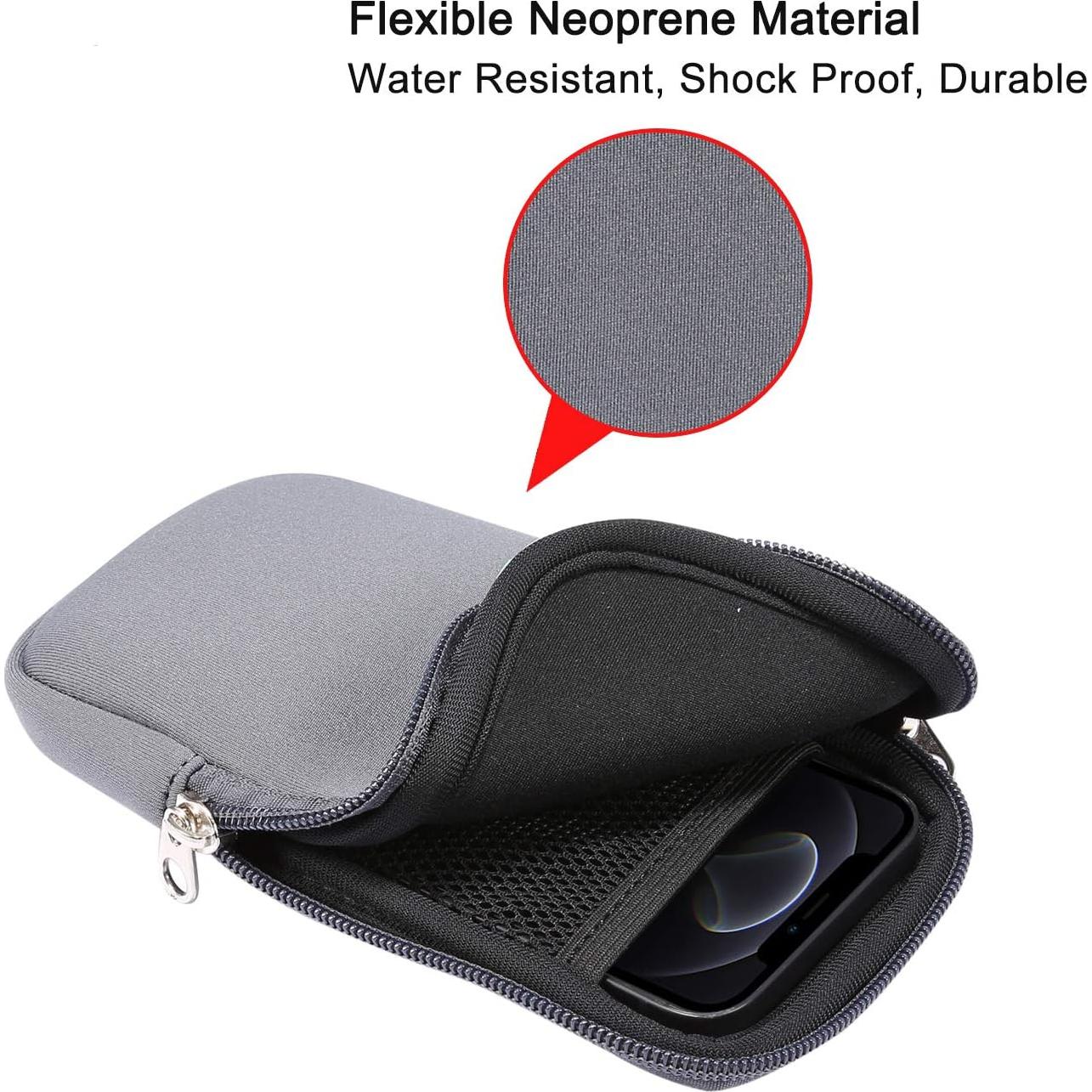 Funda de neopreno para teléfono YHENCY Extra Grande Gris