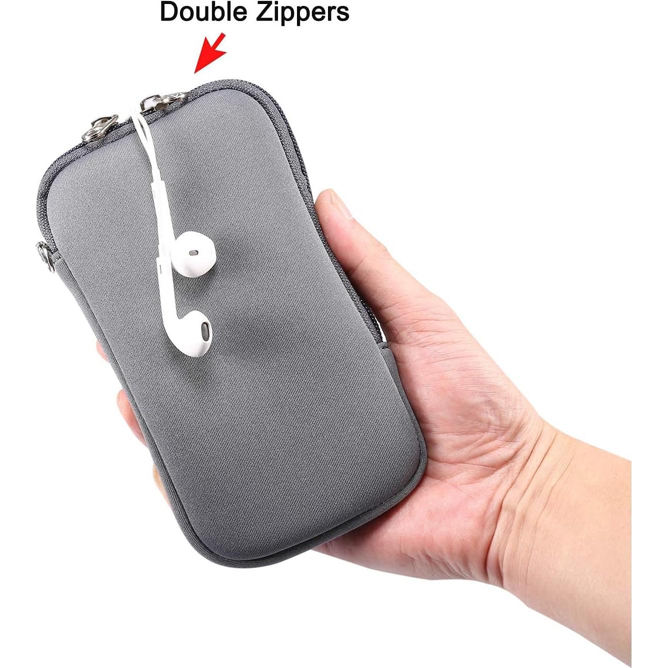 Funda de neopreno para teléfono YHENCY Extra Grande Gris