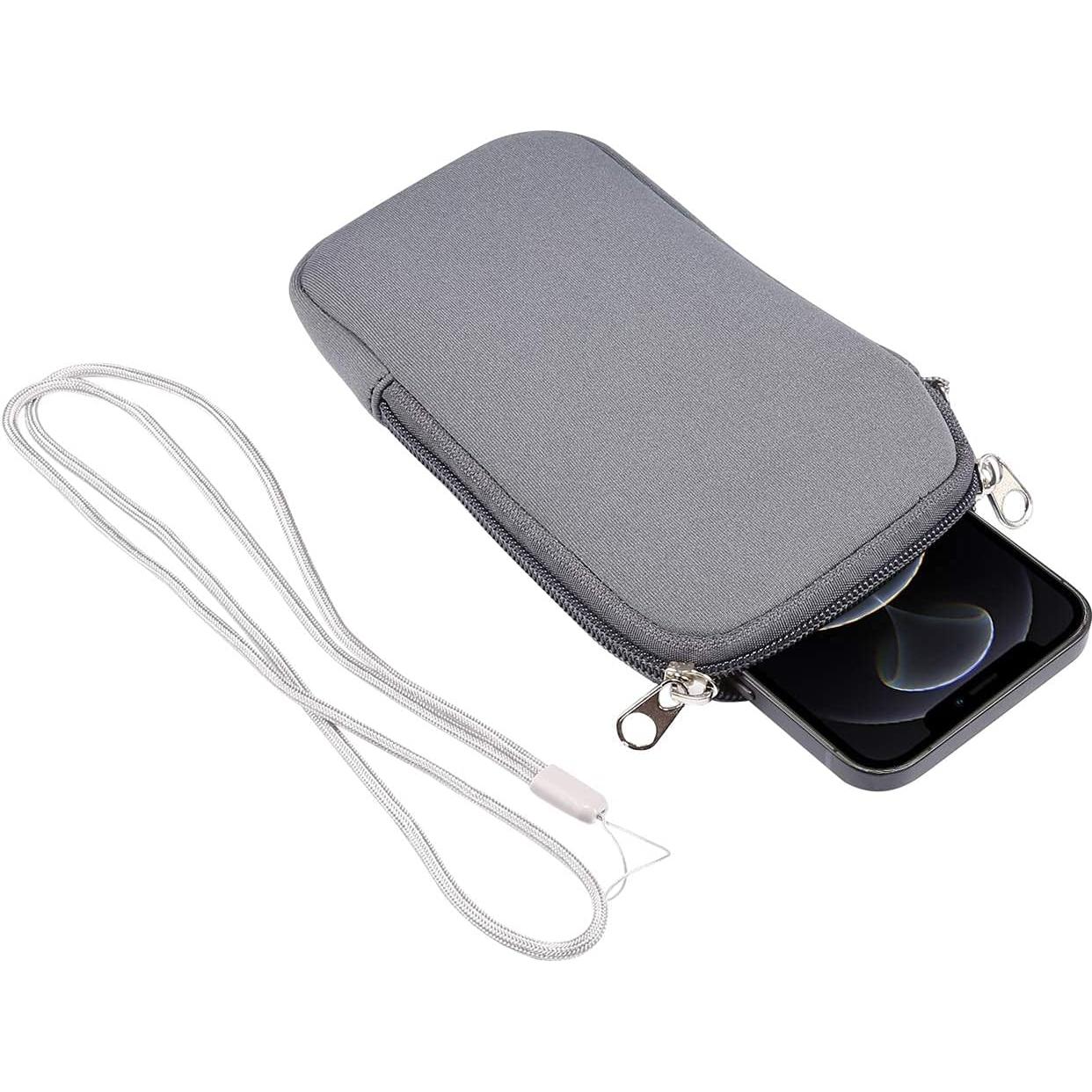 Funda de neopreno para teléfono YHENCY Extra Grande Gris