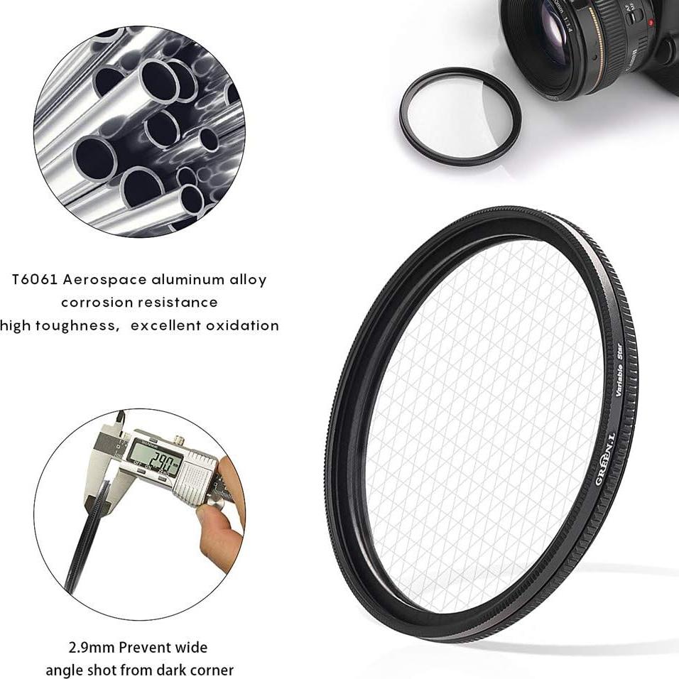 Filtro Estrella Variable 62mm GREEN.L con 3 Filtros y Bolsa