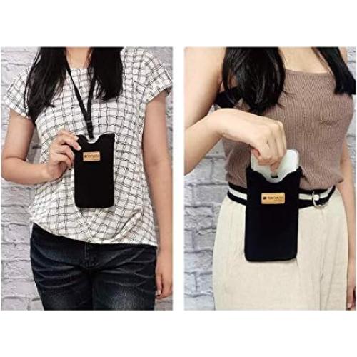 Tainada Neoprene Shockproof Phone Sleeve Pouch Carrying Case for Men Women w/Neck Lanyard, Belt Loop Holster for iPhone 16/15 Plus, 16/15 Pro Max, 16e; Samsung S25, S24+, A54; Google Pixel 9 (Black)