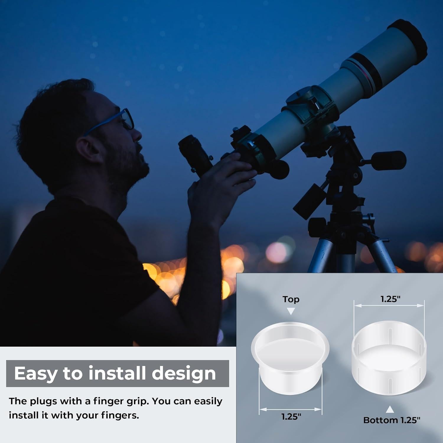 Conjunto de 7 Tapas de Polvo Alstar para Oculares de 1.25"