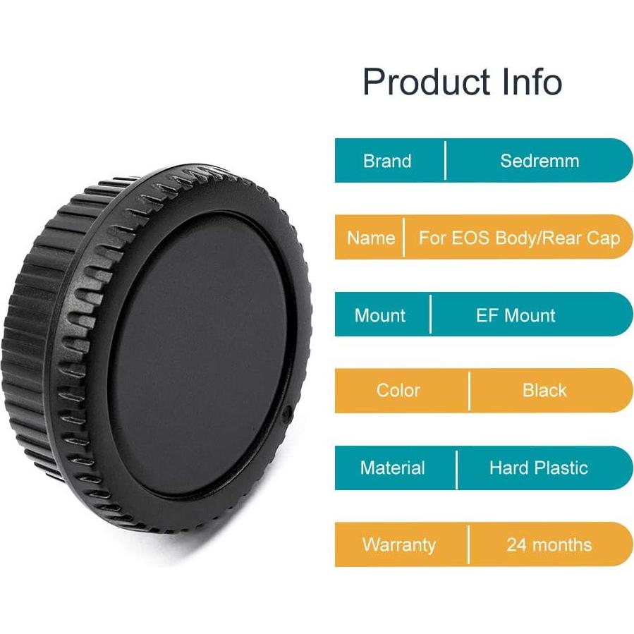 Juego de tapas de cuerpo y lente para cámaras DSLR Canon