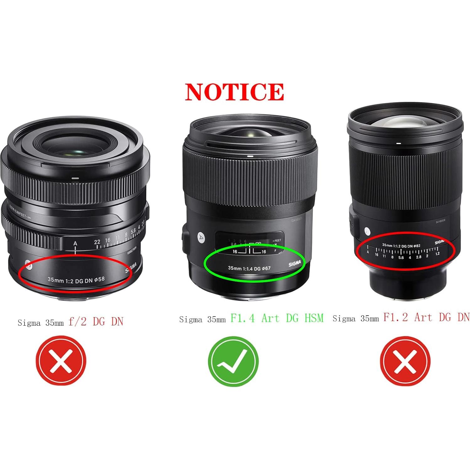 Cubierta de tapa de lente 67 mm Huipuxiang para Sigma 35 mm F1.4