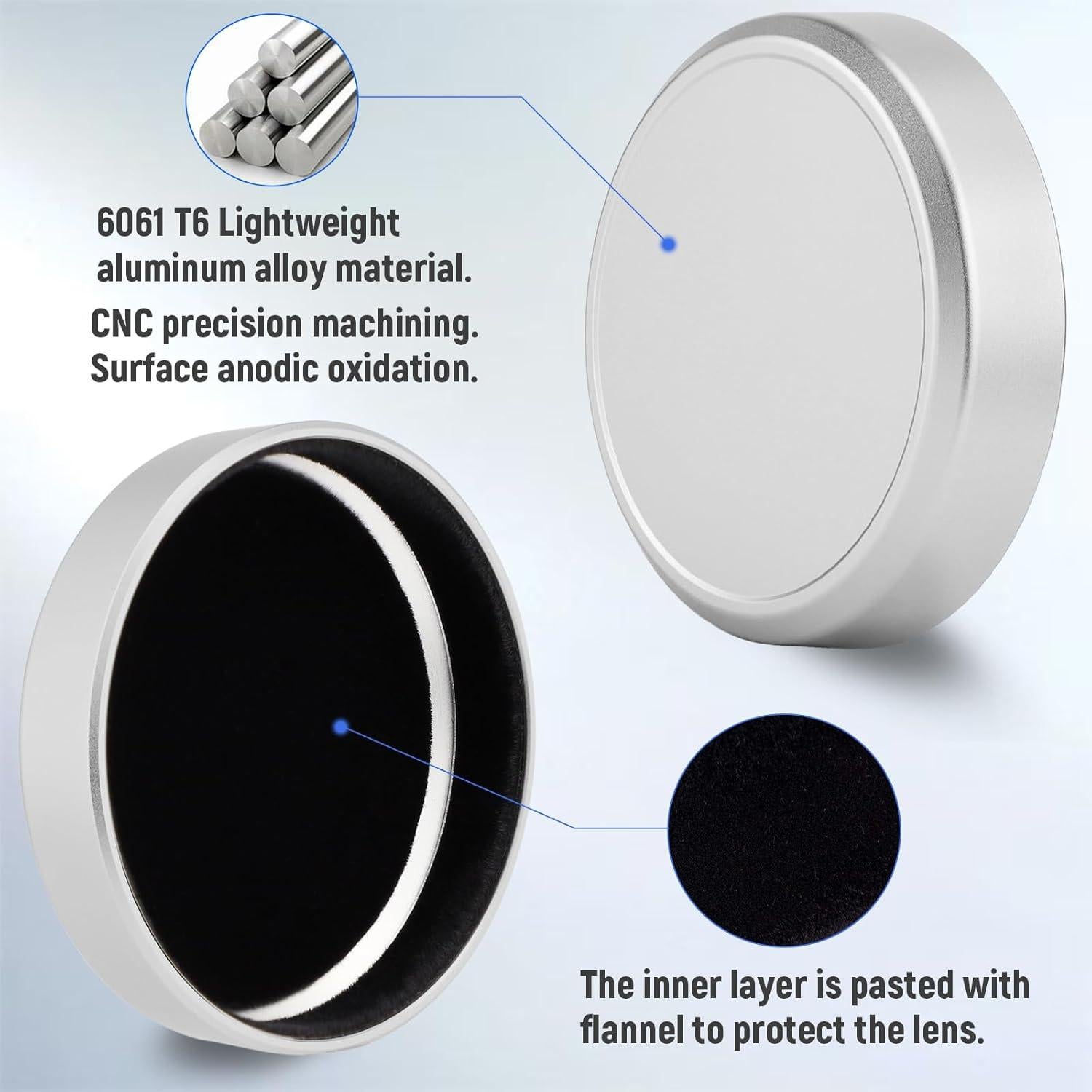 Capucha de lente de metal Haoge para Fujifilm X100VI/X100V Plata