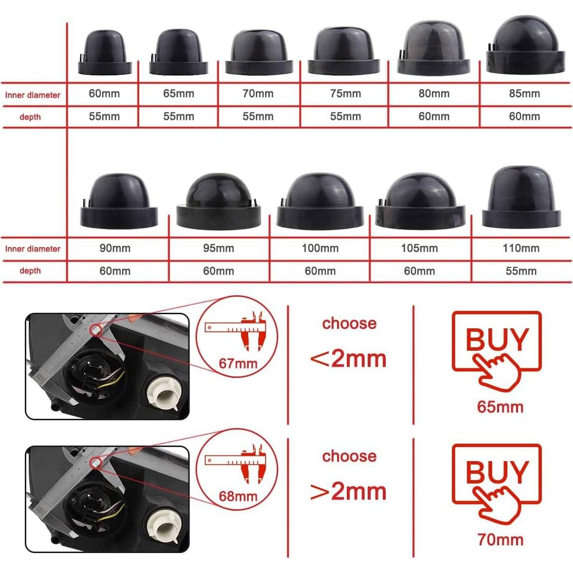 Cubiertas de Sello de Goma PVC TOMALL 105mm a Prueba de Polvo