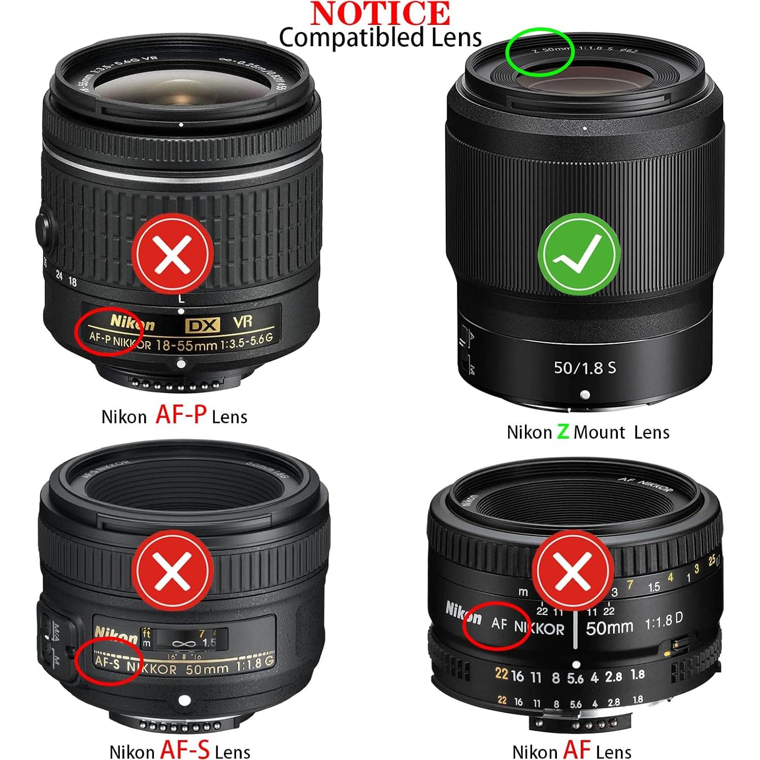 Tapa de Cuerpo y Lente Trasera Compatible Nikon Z50 Z30 Z9