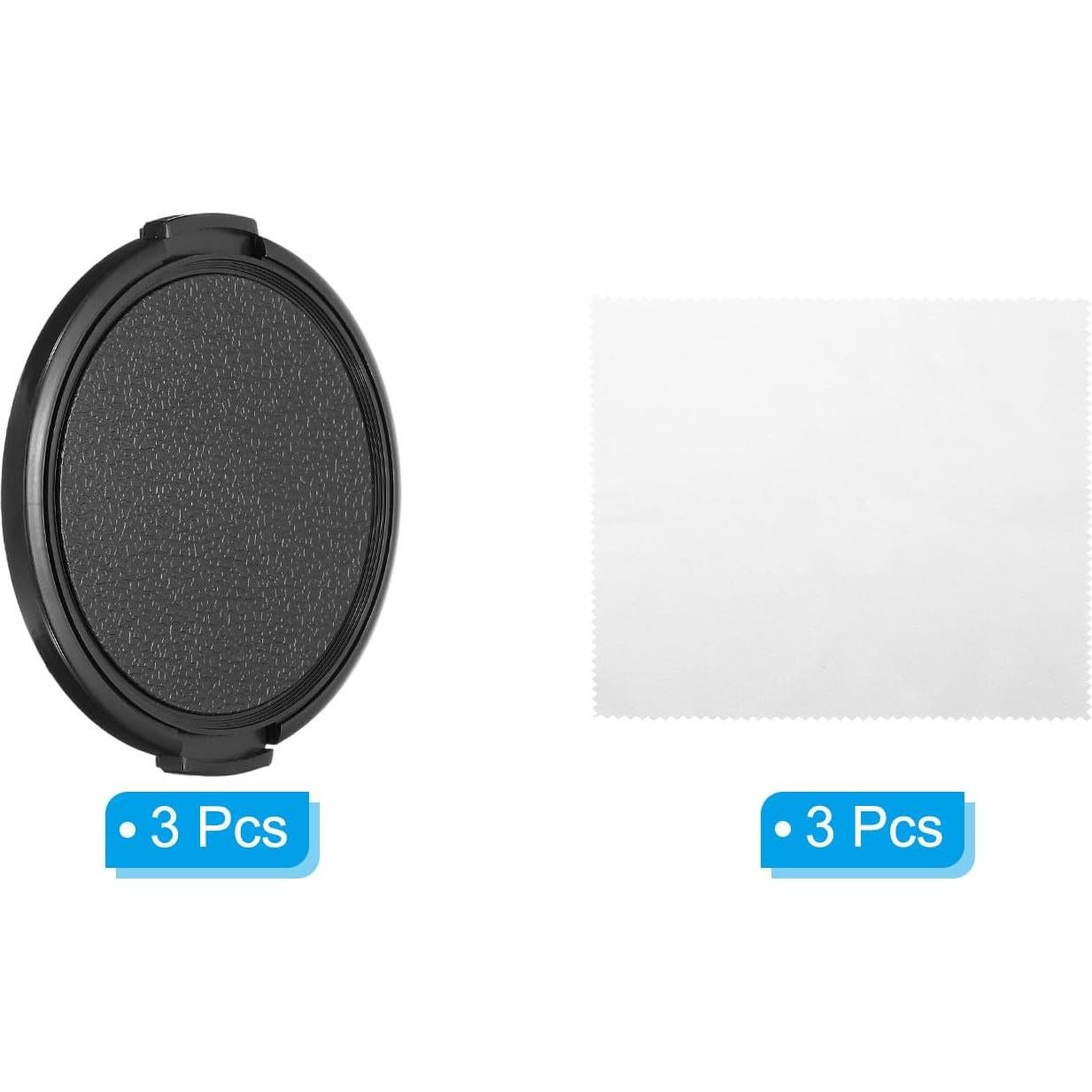 Tapa de Lente PATIKIL 67mm - Paquete de 3 con Paño Microfibra