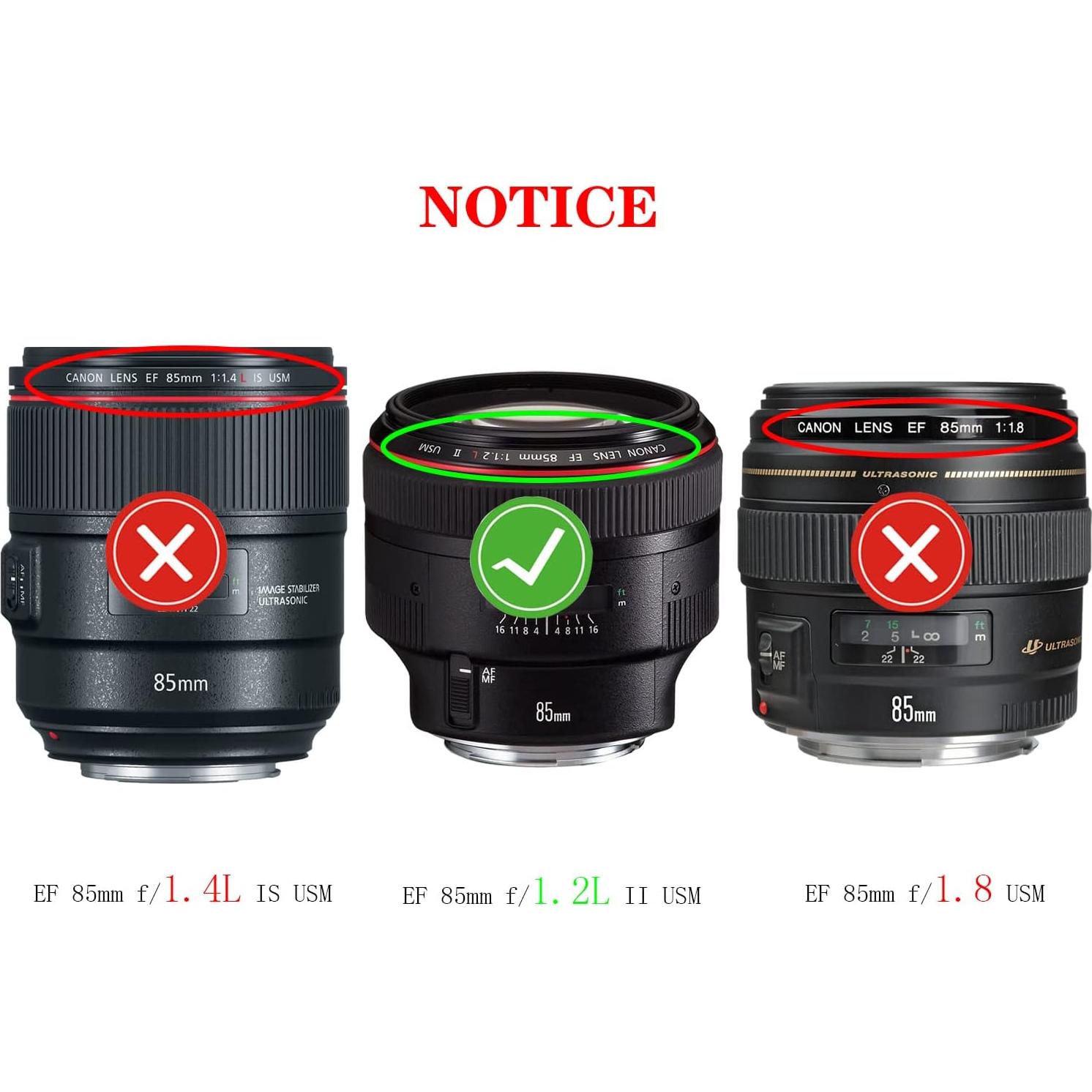 Funda Tapa Lente 72mm Huipuxiang para Canon EF 50mm y 85mm