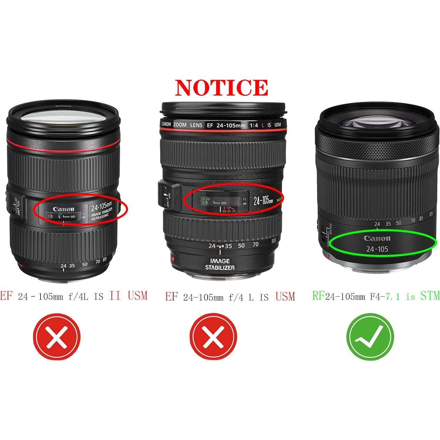 Cubierta de lente 67 mm Huipuxiang para Canon RF 24-105 mm