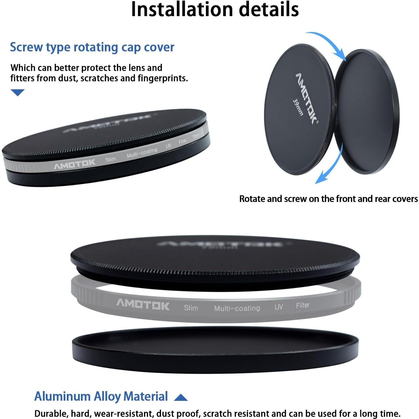 Tapa de Filtro de Lente de Metal 39mm JINYU - Alta Calidad