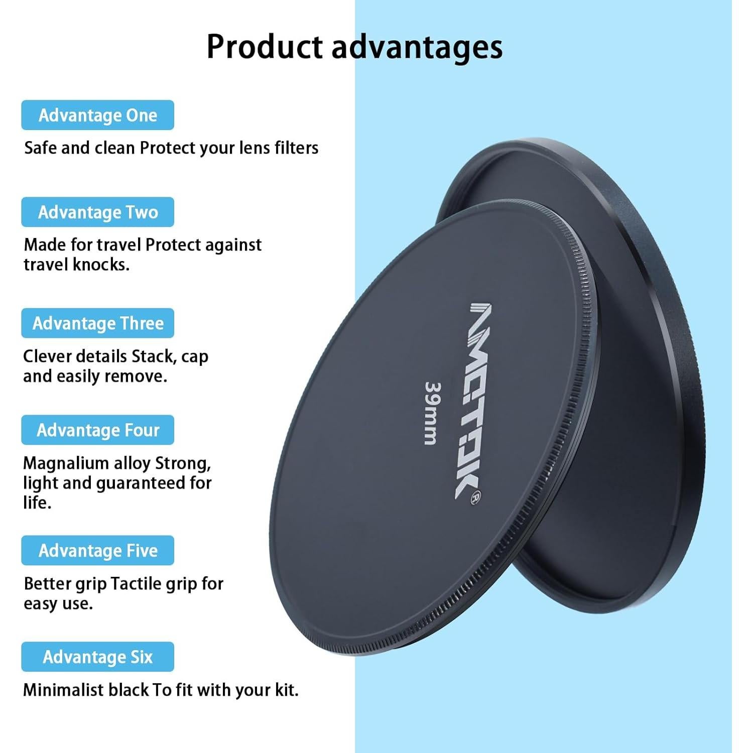 Tapa de Filtro de Lente de Metal 39mm JINYU - Alta Calidad