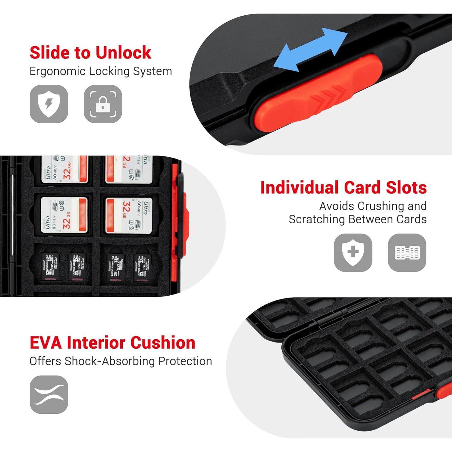 Estuche para Tarjetas de Memoria Jinjiacheng KCB-60ST, 60 Slots