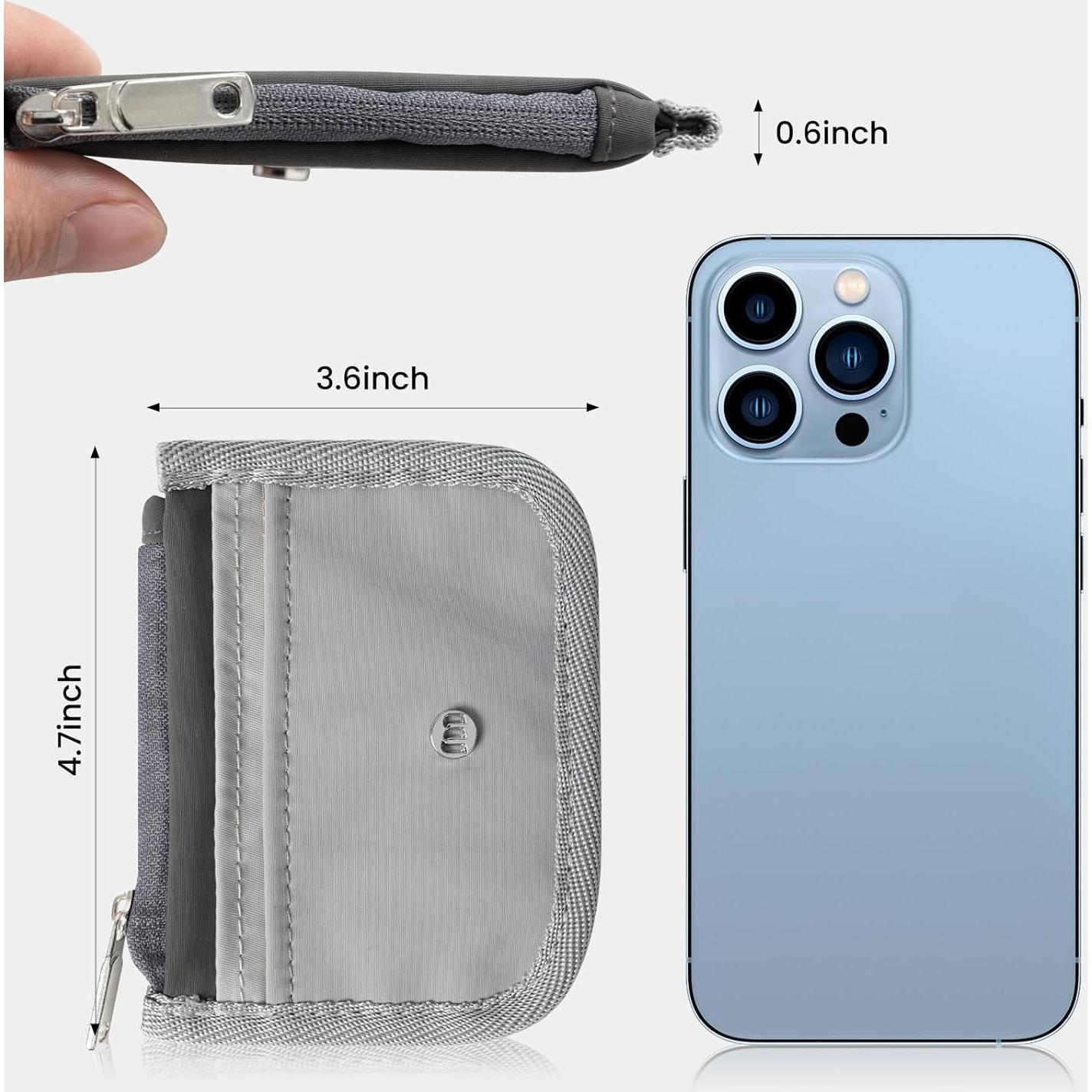 Cartera Minimalista Slim Memoria de Mamá Unisex RFID Gris Claro