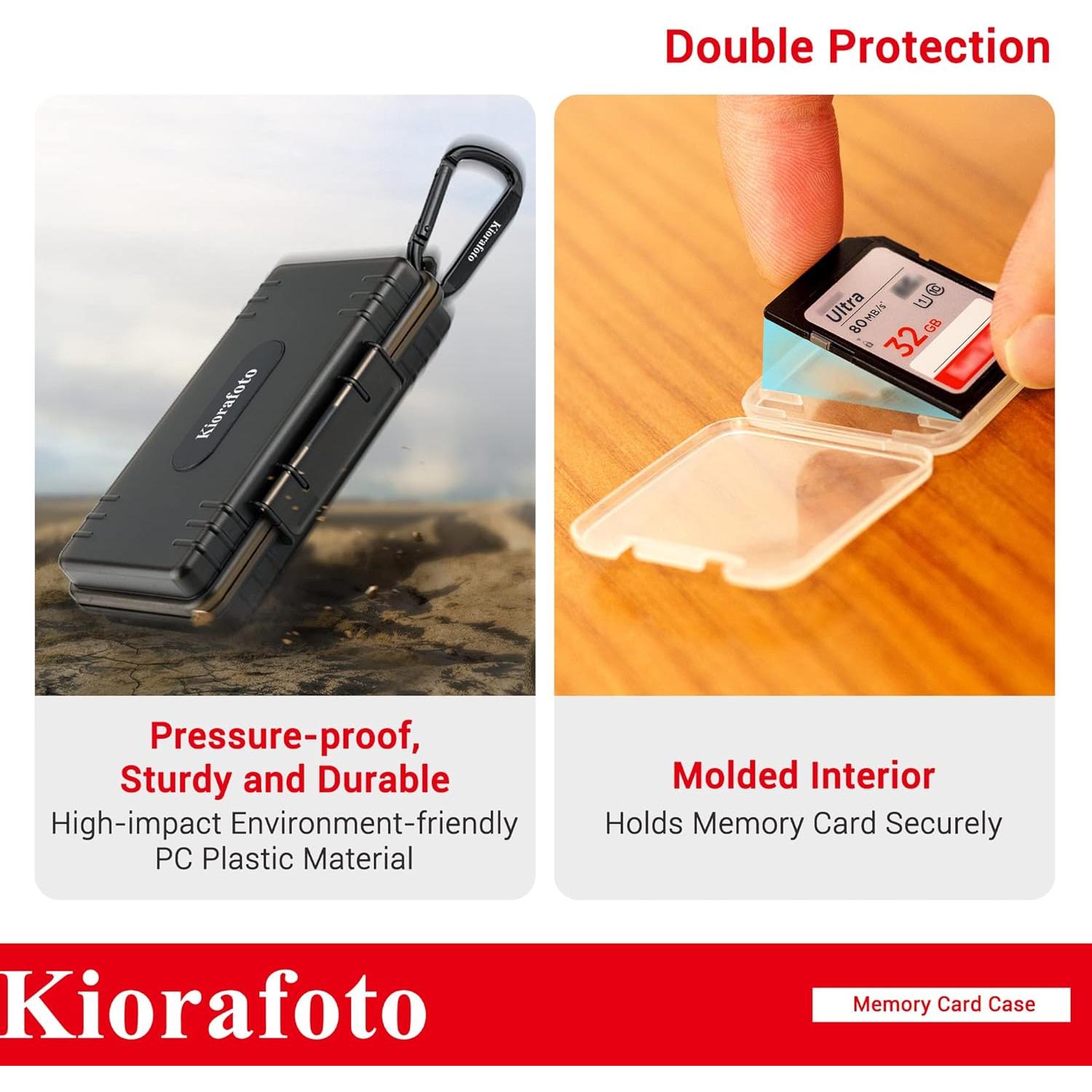 Estuche para Tarjetas SD Kiorafoto 36 Slots Resistente al Agua