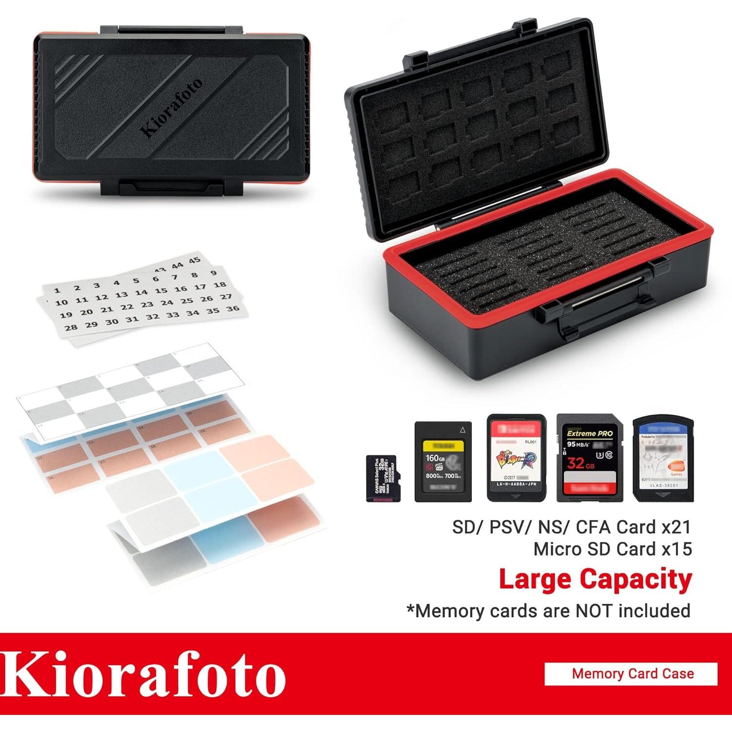 Estuche Organizador para 21 Tarjetas SD y 15 Micro SD Kiorafoto