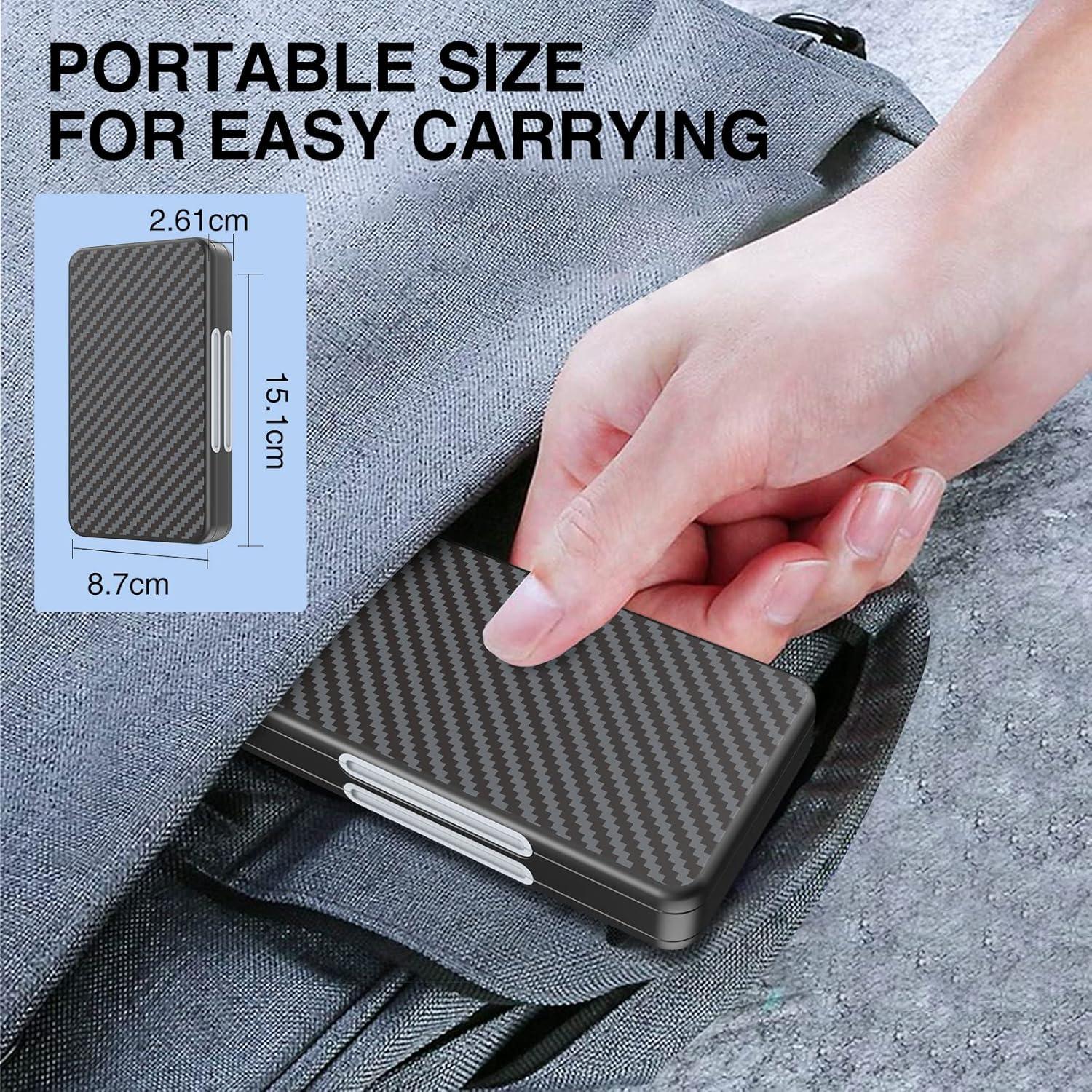 Estuche para Tarjetas SD HEIYING 40 Ranuras Negro Fibra de Carbono