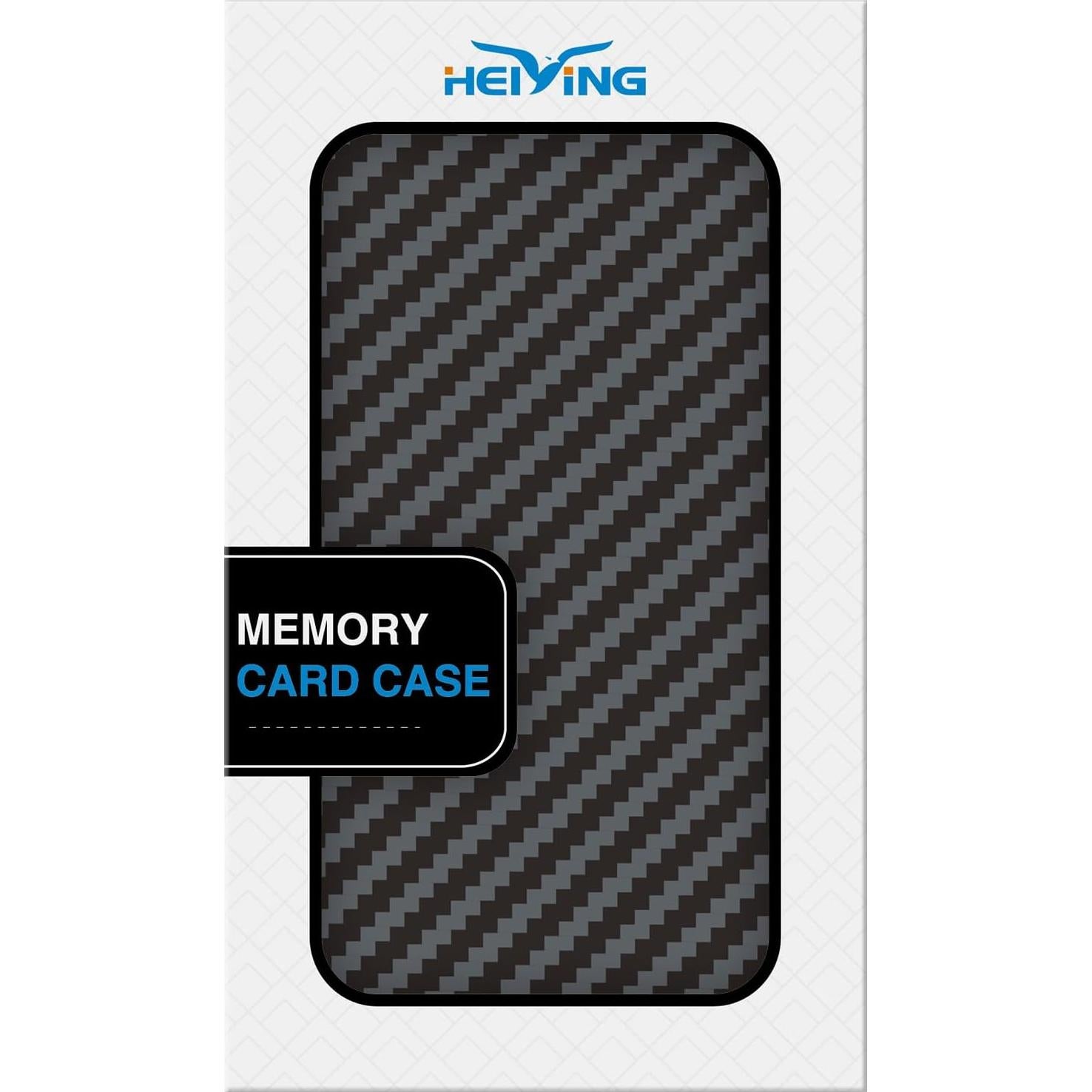 Estuche para Tarjetas SD HEIYING 40 Ranuras Negro Fibra de Carbono