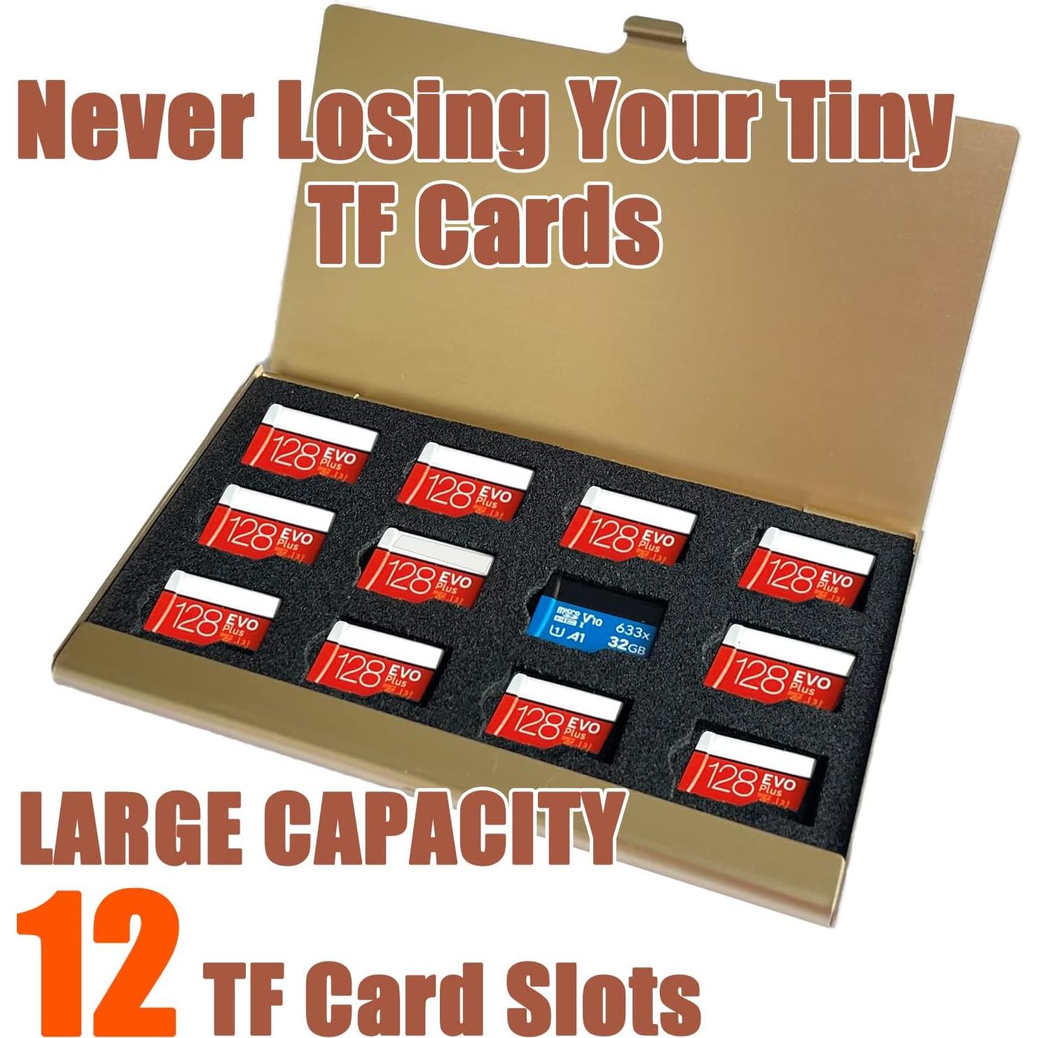 Caja Portátil para 12 Tarjetas Micro SD JAKENHAM Dorada