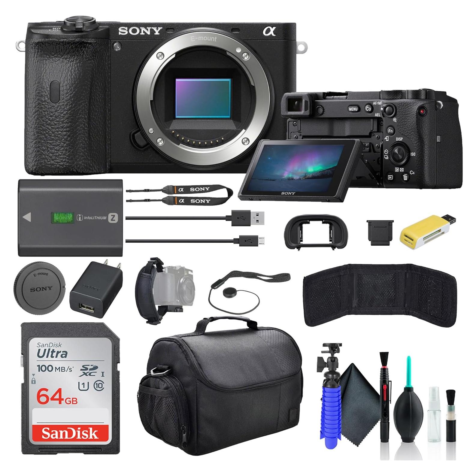 Cámara sin Espejo Sony a6600 ILCE6600/B 24.2MP 4K + Accesorios