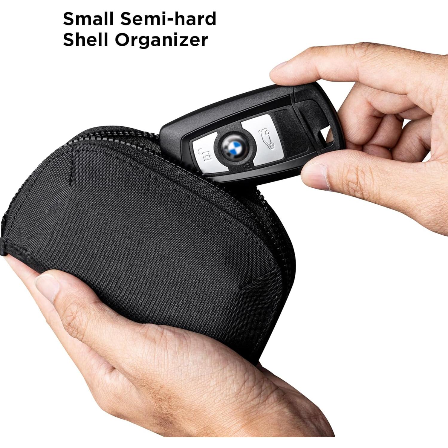 Cartera Compacta ALPAKA Hub Zip Pocket Negro 300D - Monedero con Cremallera para 30 Tarjetas