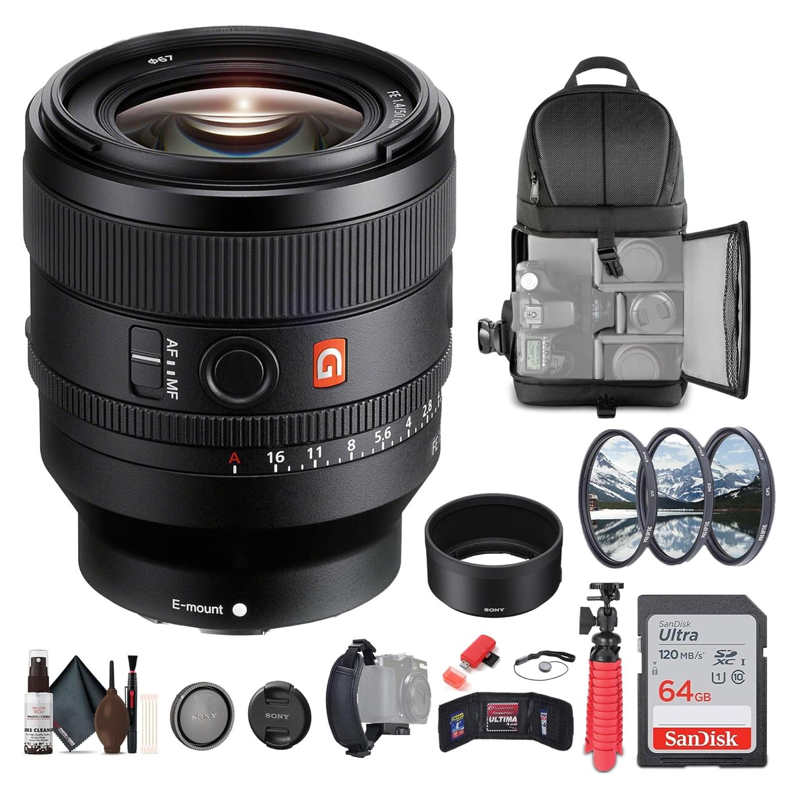 Lente Sony FE 50mm f/1.4 GM + Accesorios Completo