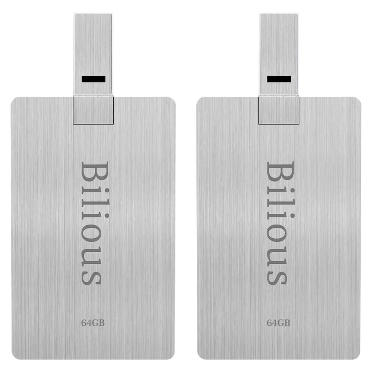 Unidad Flash USB Bilious 64GB Metal Portátil 2PCS a Prueba de Agua