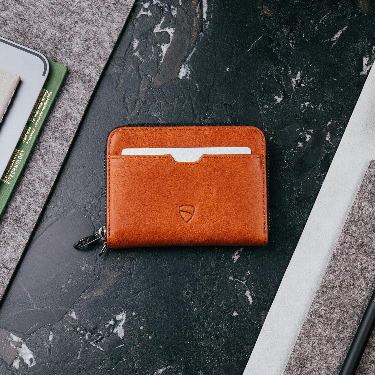 Billetera de cuero Vaultskin Mayfair con bloqueo RFID - 10.5x7.9cm