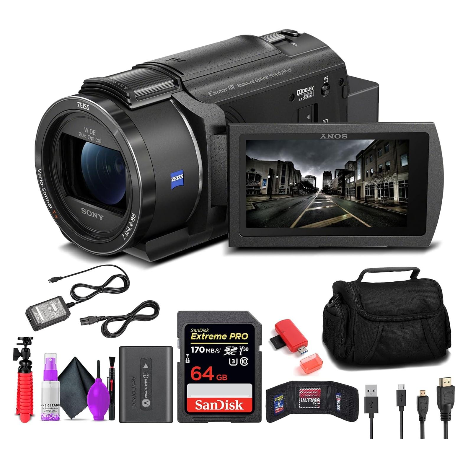 Sony FDR-AX43 UHD 4K Handycam + Tarjeta 64GB + Trípode