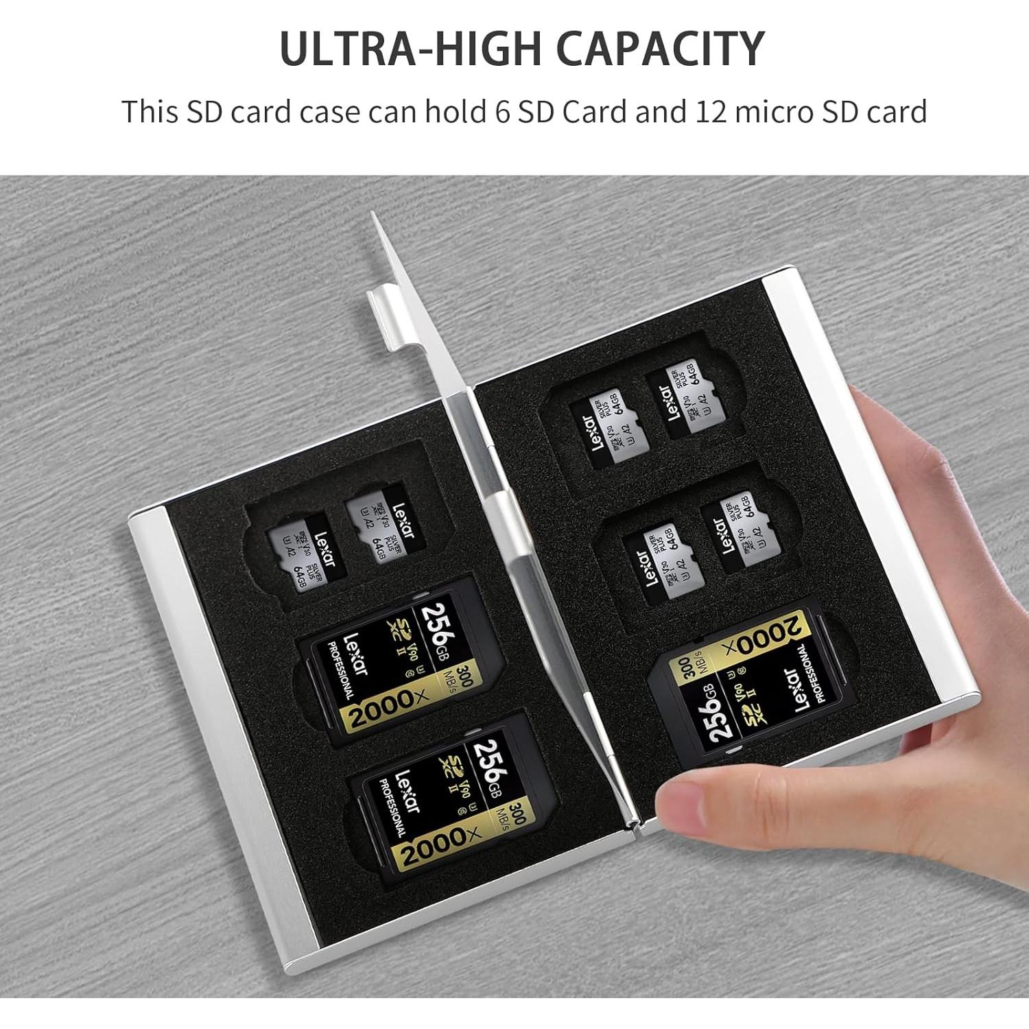 Funda de Aluminio para 18 Tarjetas SD Chestele Plata