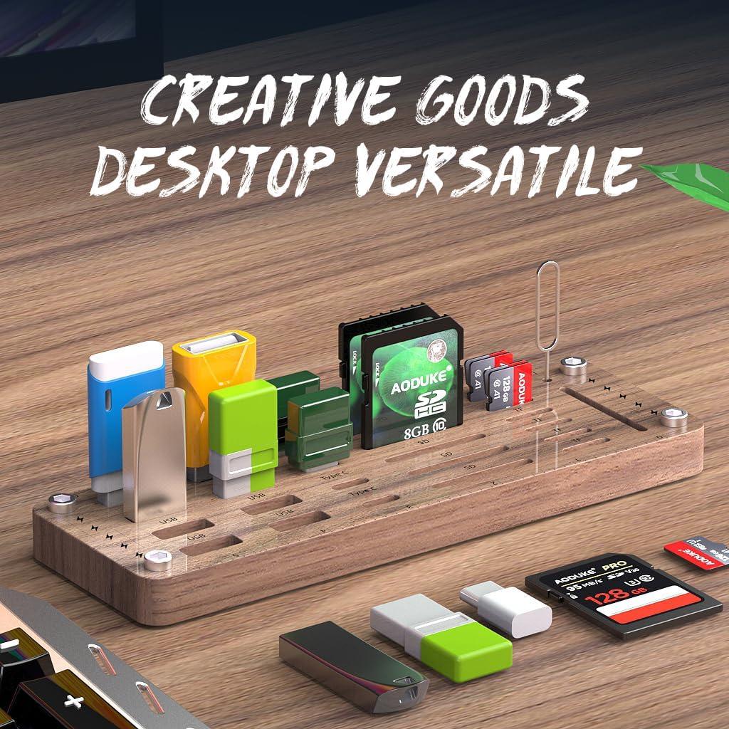 Caja de Madera para Tarjetas de Memoria 25 Slots FEIFANZHE