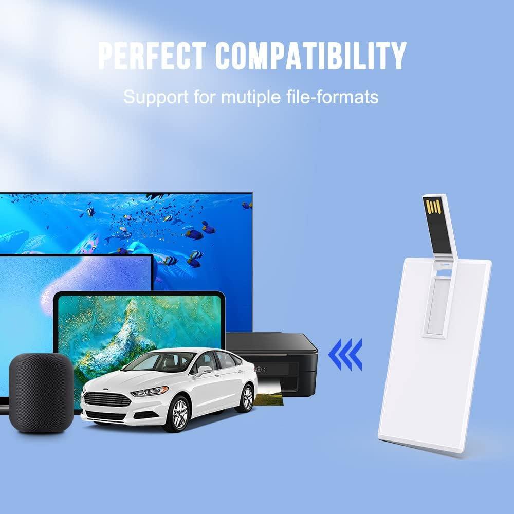 KEXIN Paquete de 20 Unidades USB 2GB Tarjeta de Crédito Blanca