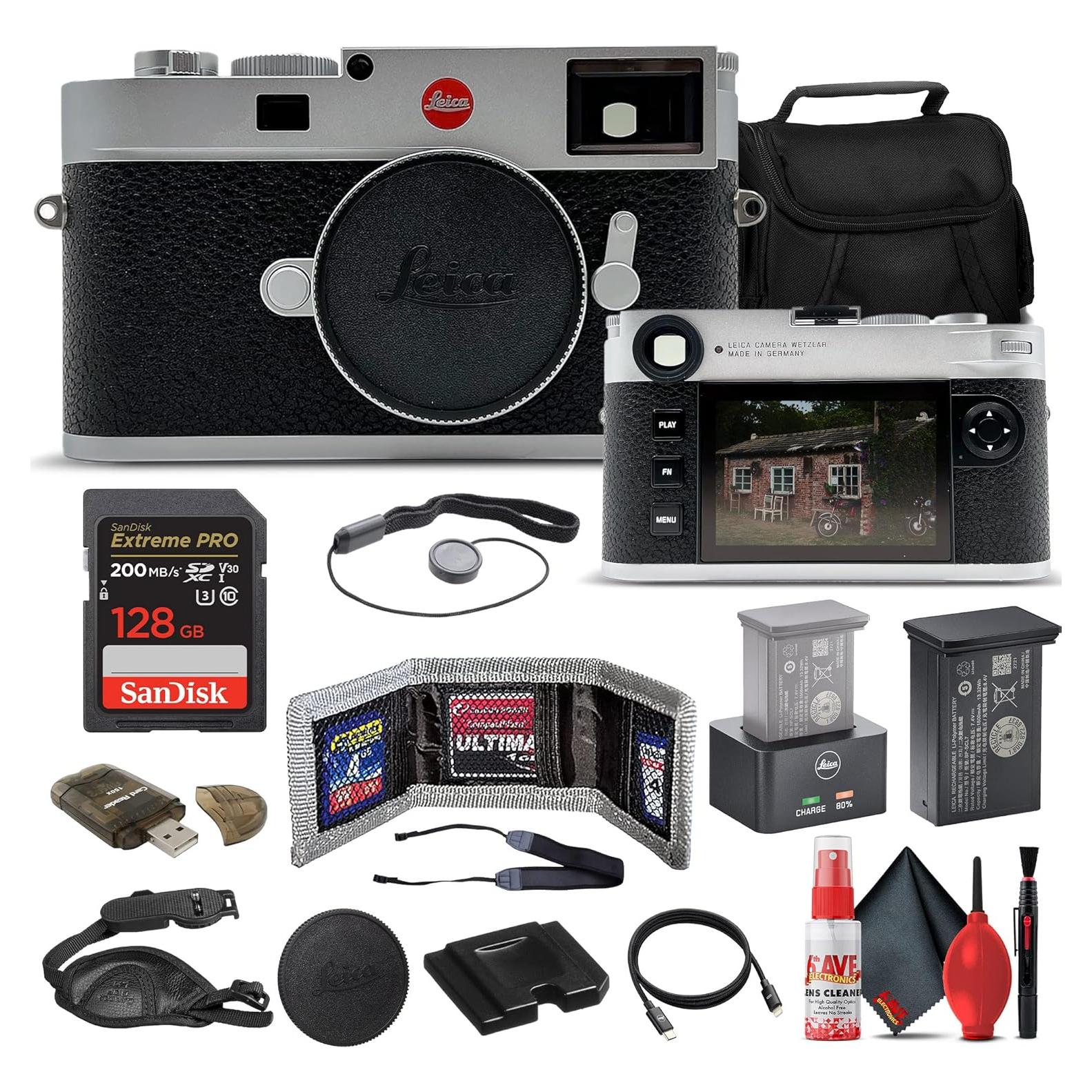 Cámara Digital Leica M11 Plata 60MP + Tarjeta SD 128GB + Accesorios
